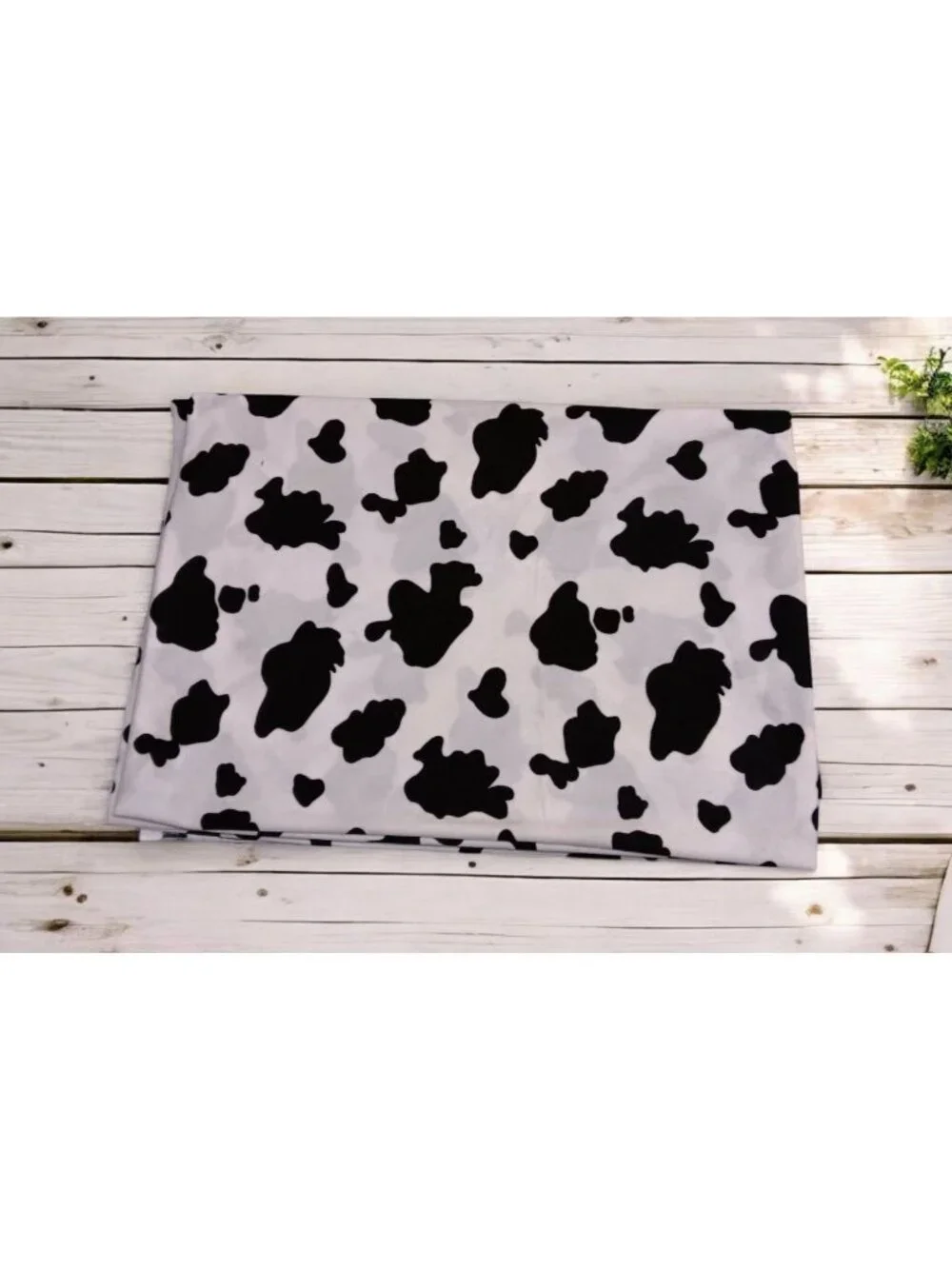 Fleece Sewing Fabric Black White Cow Spots for Costume  2-3/8 yd x 60